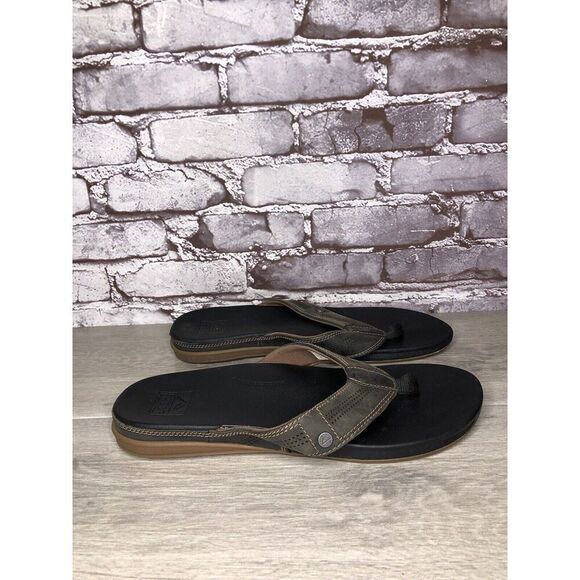 Reef Gray Synthetic Flip-Flops ￼Casual Beach Sandals Men Sz 11M US/44EU - Picture 3 of 16